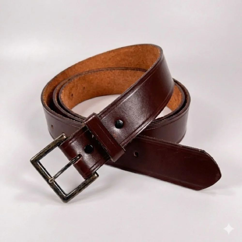Dickies Mens Made In USA Leather Work Belt Brown size 48